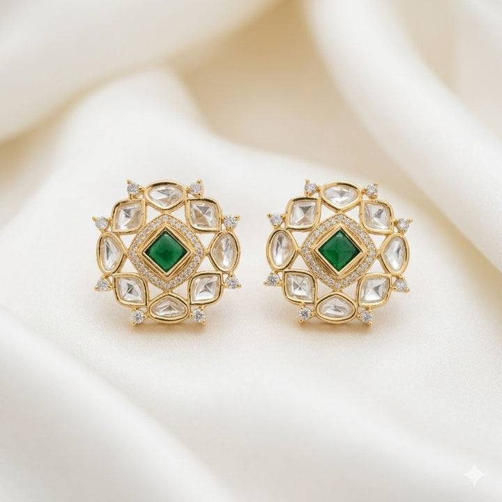 Traditional Kundan Polki Studs