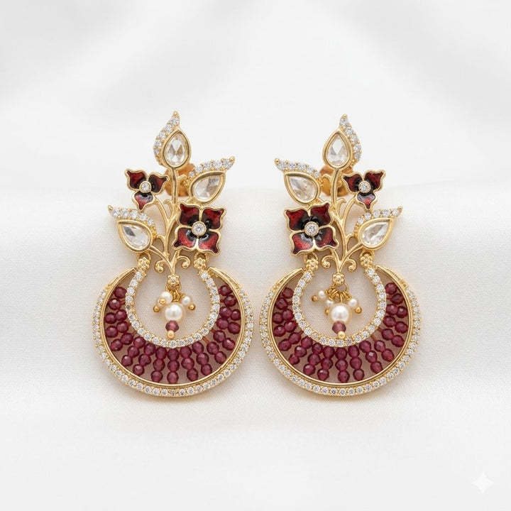 Unique Kundan Polki Earrings