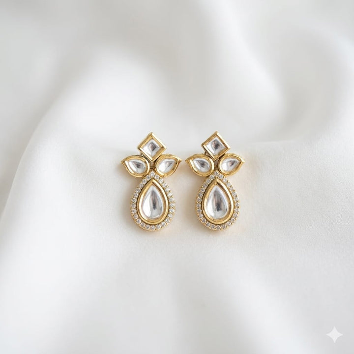 Droplet Kundan Polki Earrings