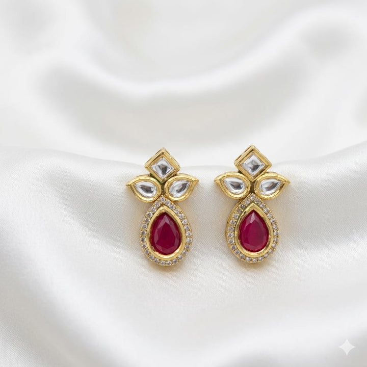 Droplet Kundan Polki Earrings