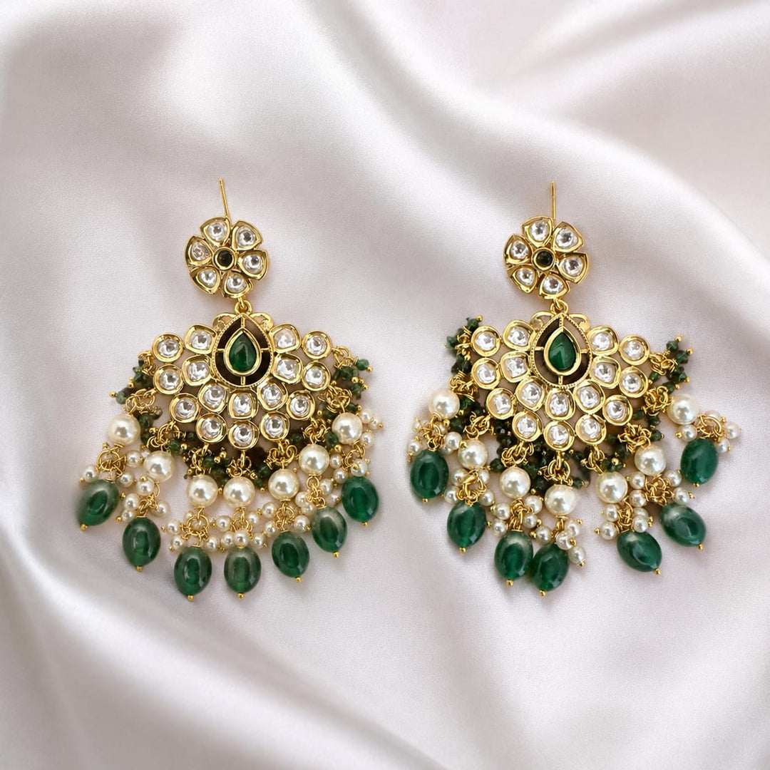 Elegant Kundan Chandbali Earrings