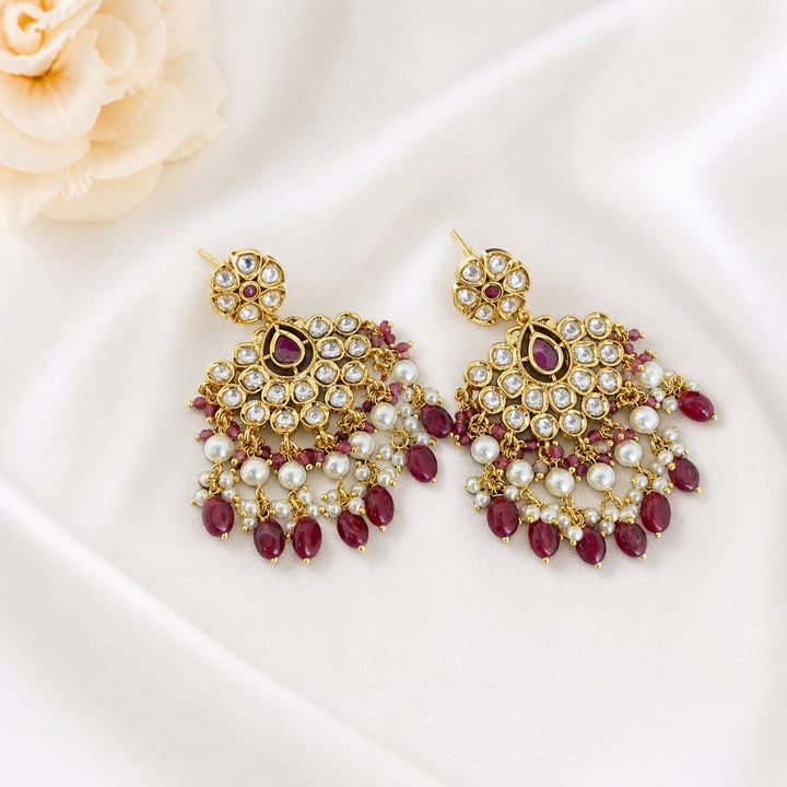 Elegant Kundan Chandbali Earrings