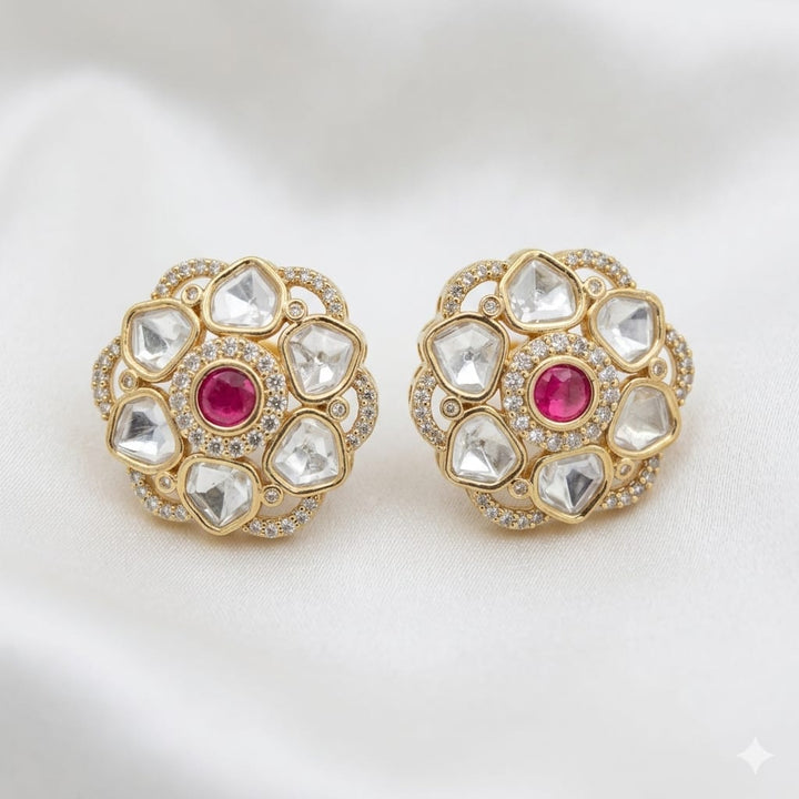Elegant Kundan Polki Studs