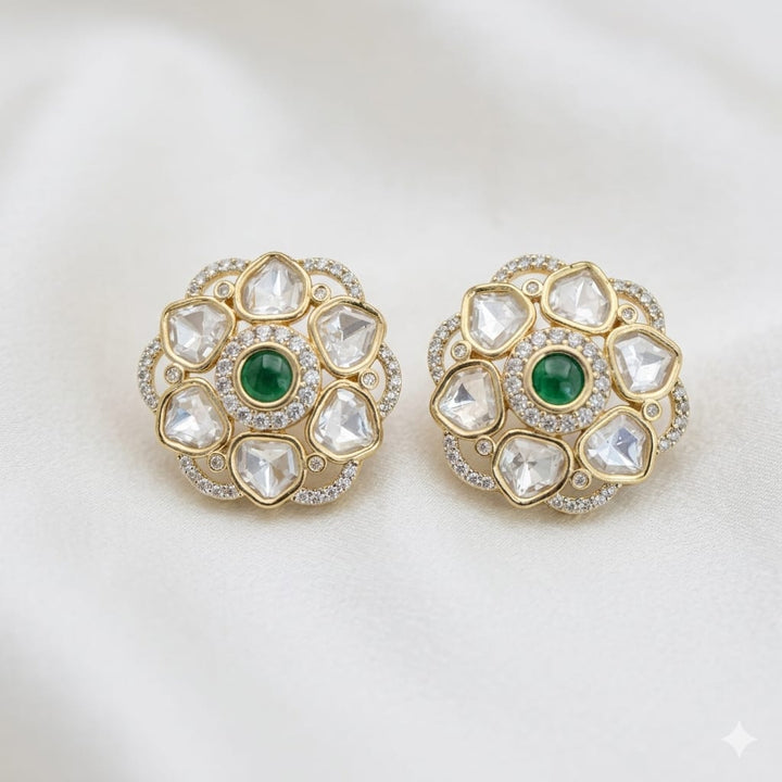 Elegant Kundan Polki Studs