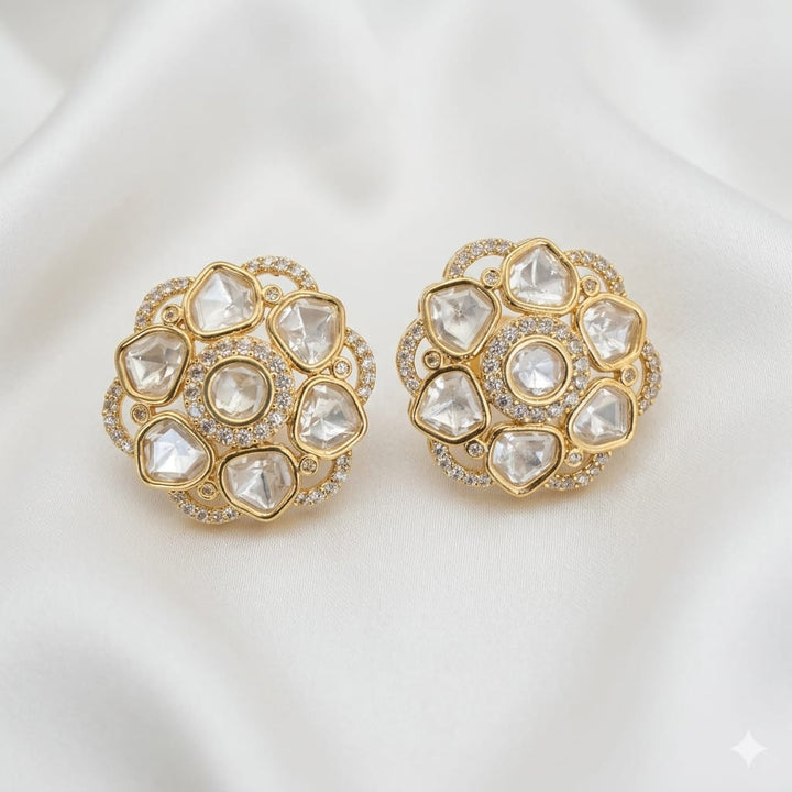 Elegant Kundan Polki Studs
