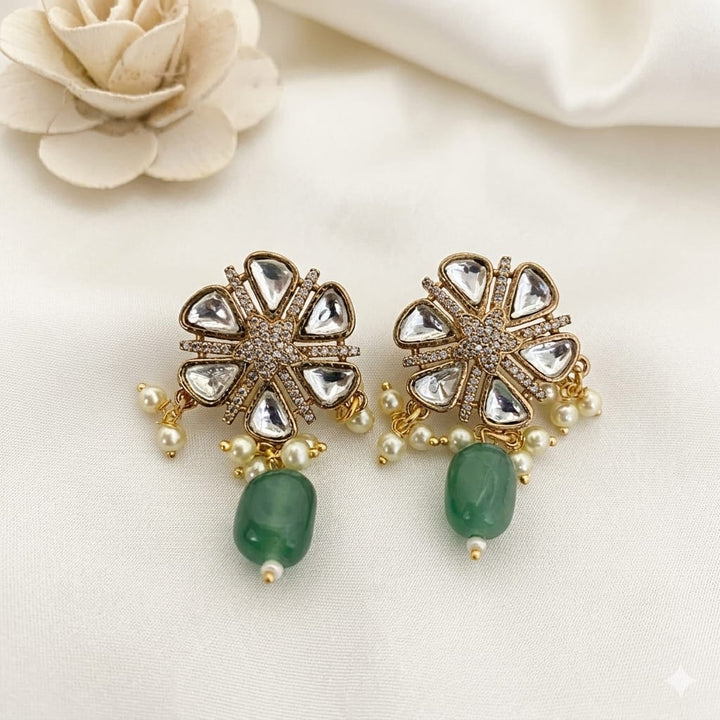 Round Design Kundan Polki Studs