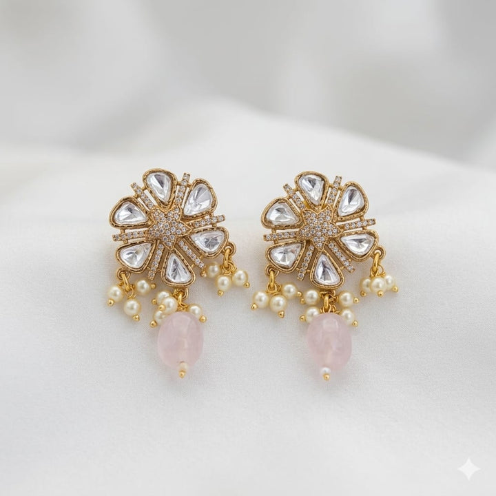 Round Design Kundan Polki Studs