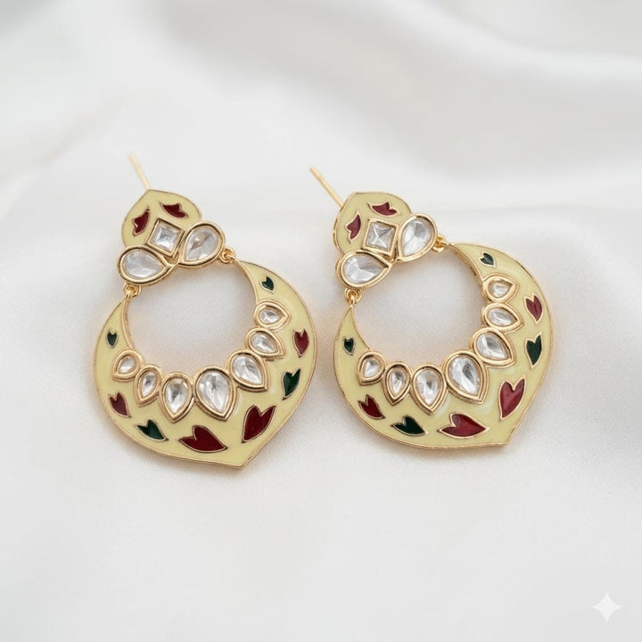 Exclusive Meenakari Kundan Polki Earrings