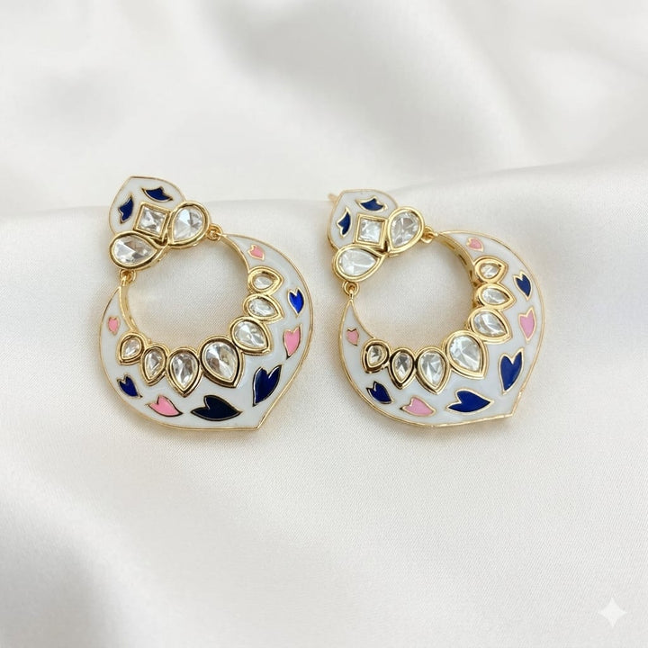 Exclusive Meenakari Kundan Polki Earrings