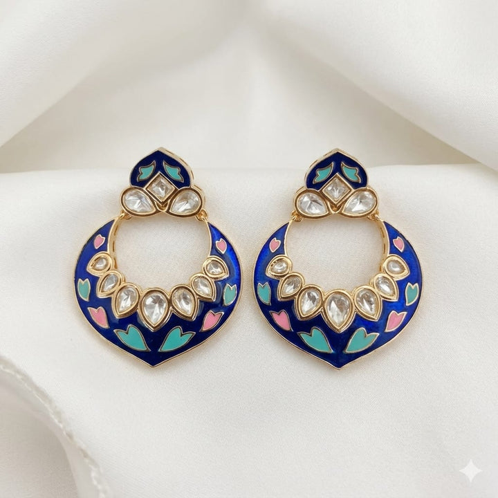 Exclusive Meenakari Kundan Polki Earrings