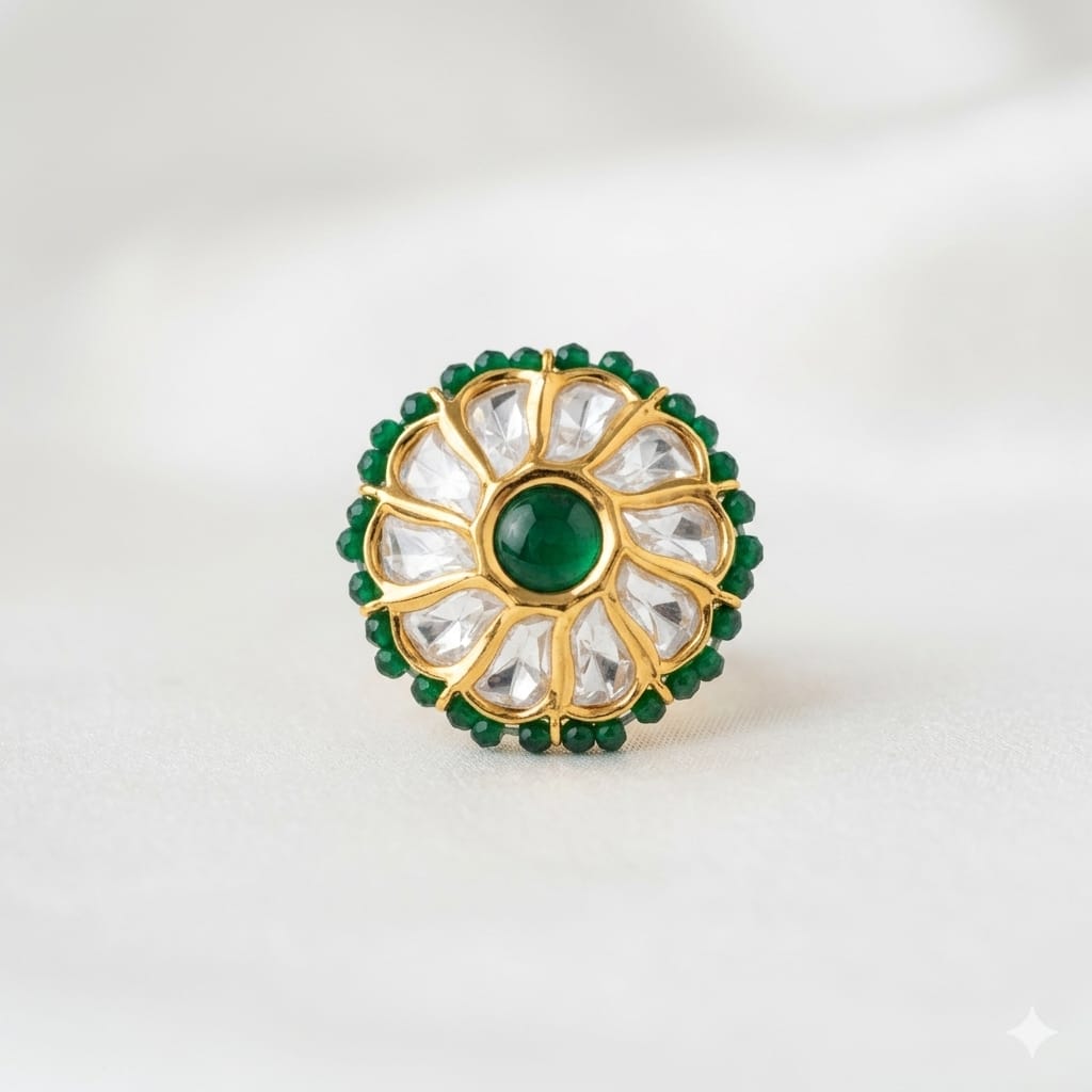 Single Color Stone Adjustable Ring
