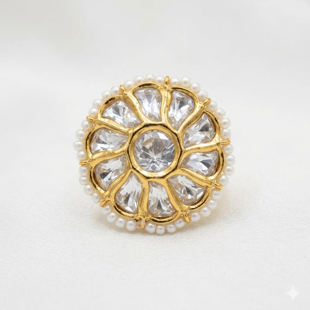 Single Color Stone Adjustable Ring
