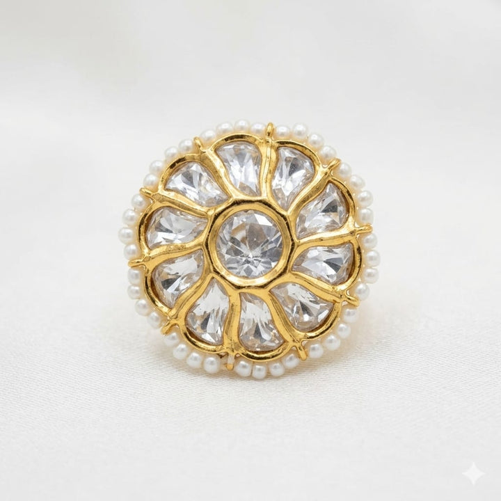 Single Color Stone Adjustable Ring