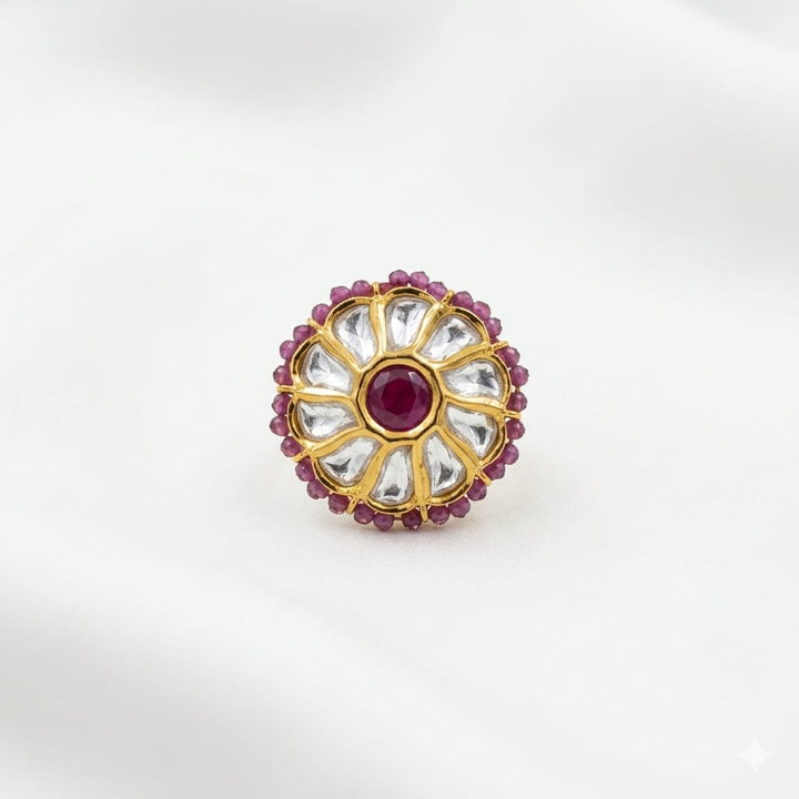 Single Color Stone Adjustable Ring