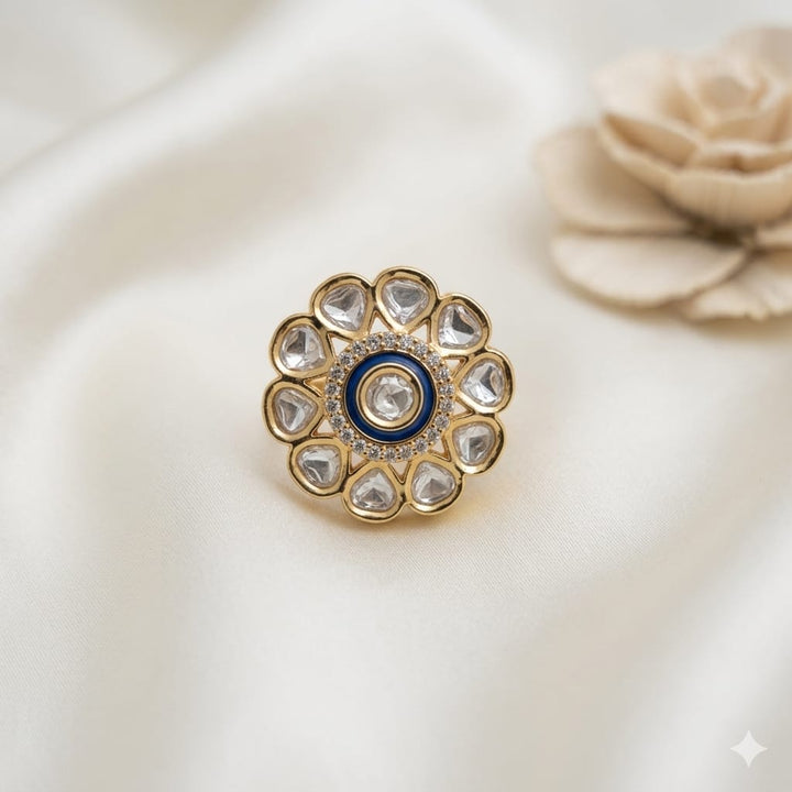 Kundan Meenakari Finger Ring