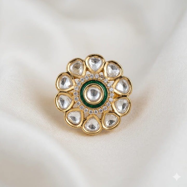 Kundan Meenakari Finger Ring