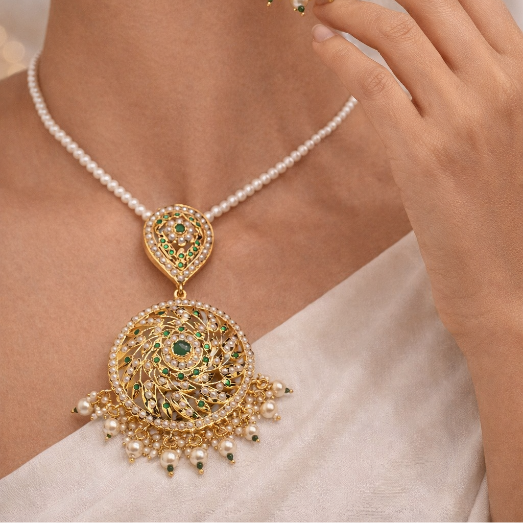 Delicate Jadaau Pendant Set