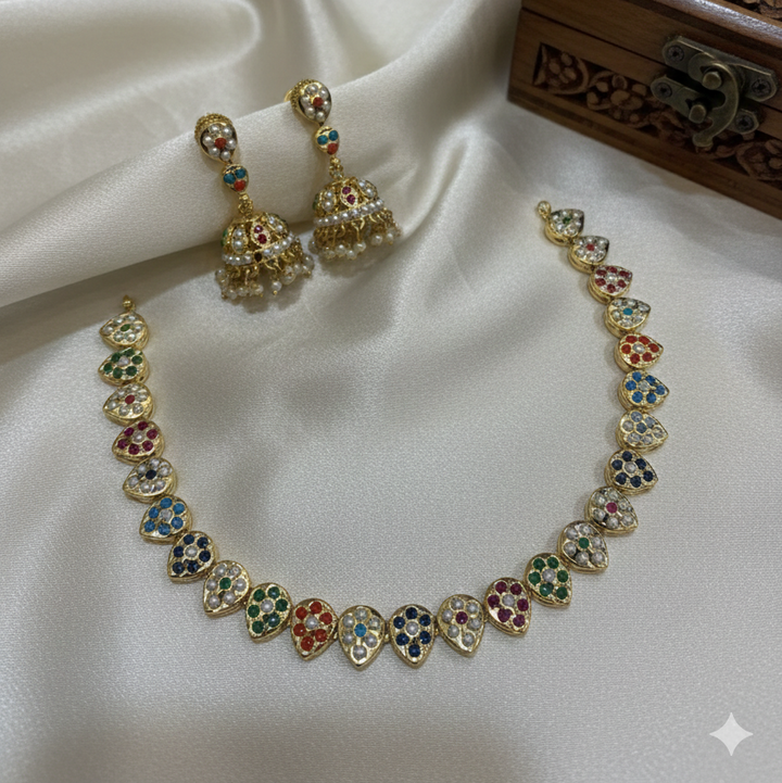 Multi Color Jadaau Necklace Set