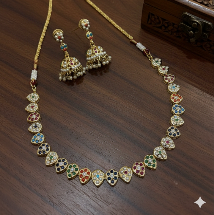 Multi Color Jadaau Necklace Set