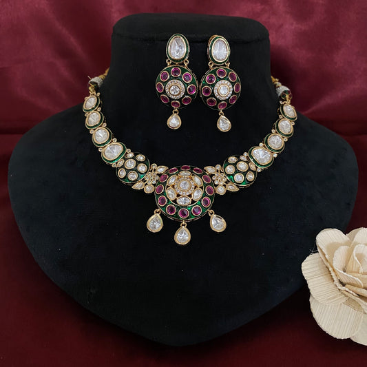 Meenakari Kundan Necklace Set