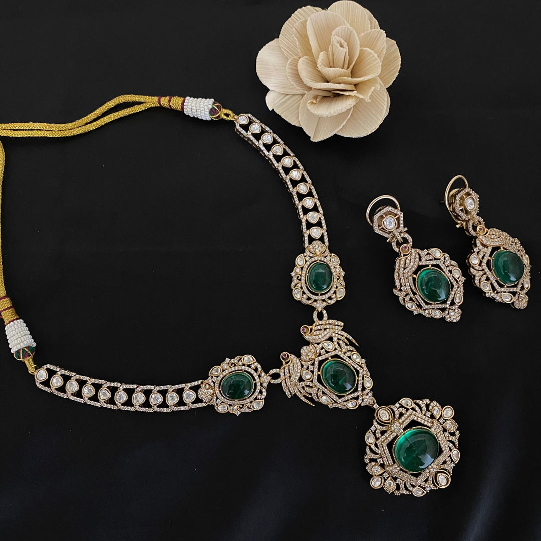 Beautiful Fusion Kundan Polki Necklace Set