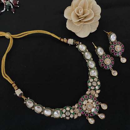 Meenakari Kundan Necklace Set