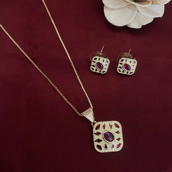 Meenakari Pendant Set