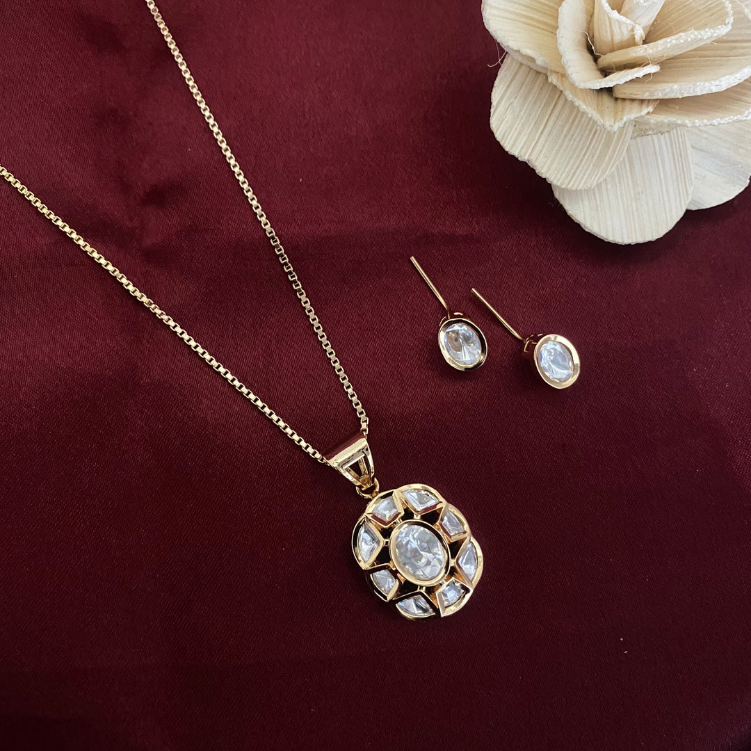 Kundan Polki Pendant Set