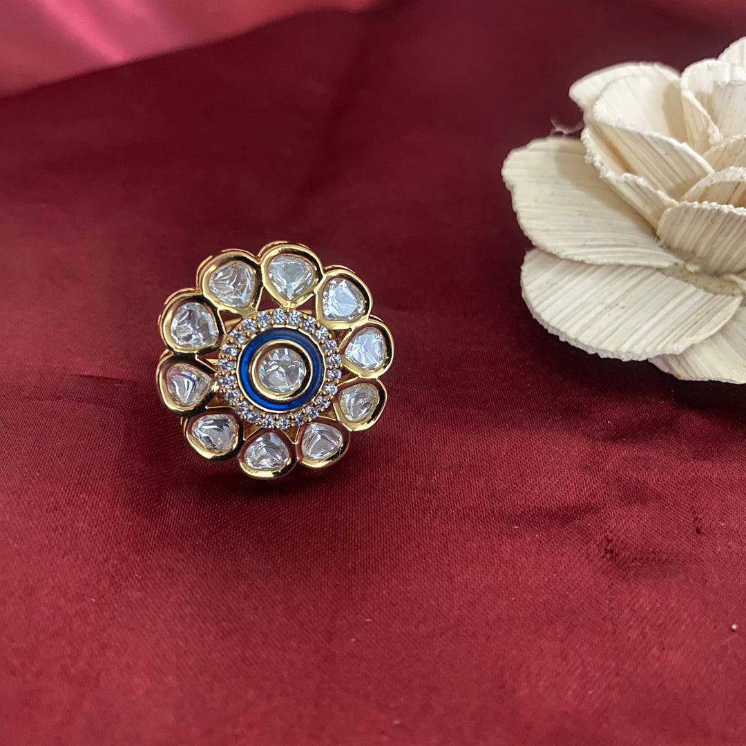 Kundan Meenakari Finger Ring