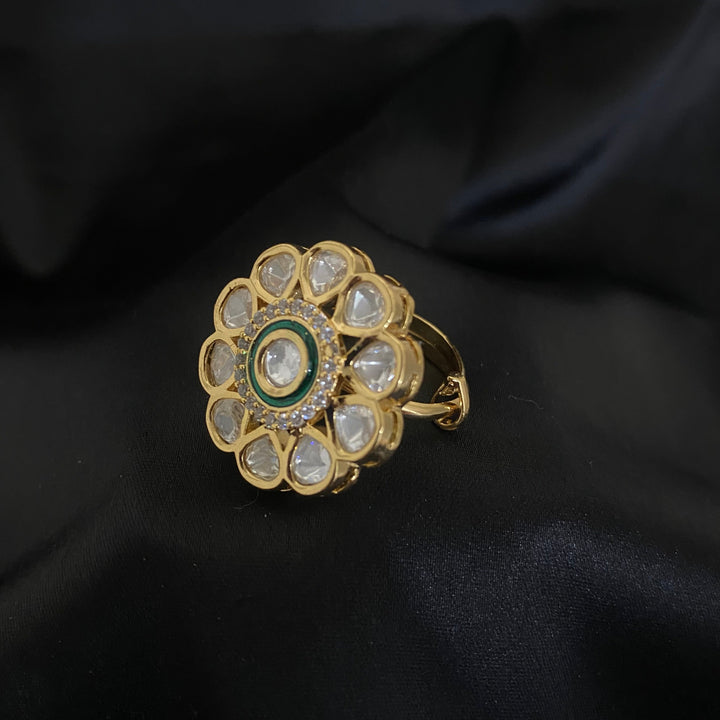 Kundan Meenakari Finger Ring