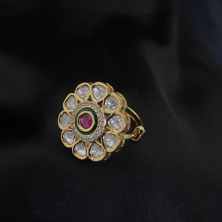 Kundan Meenakari Finger Ring