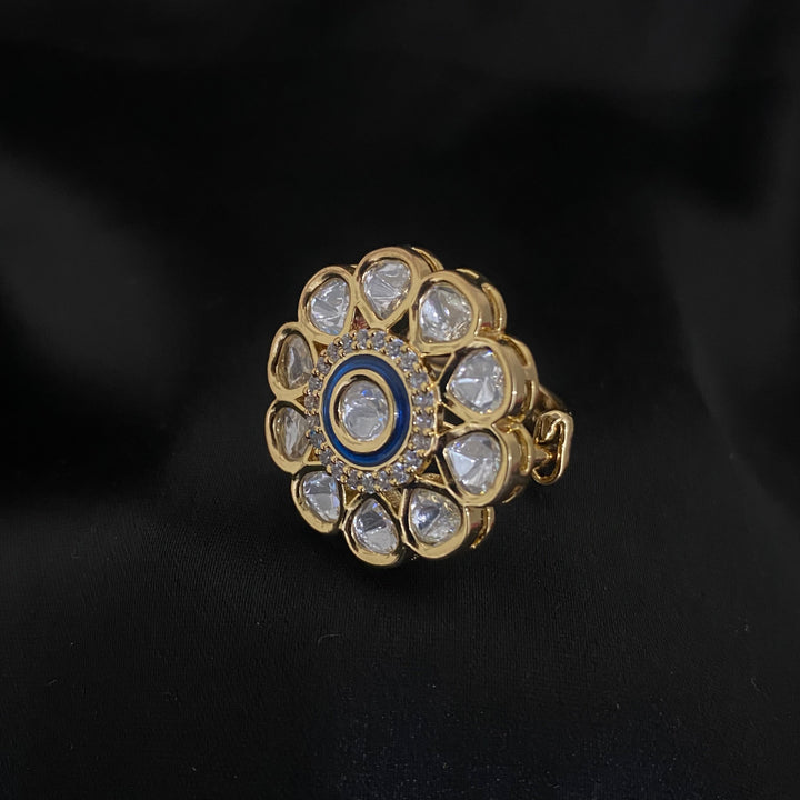 Kundan Meenakari Finger Ring