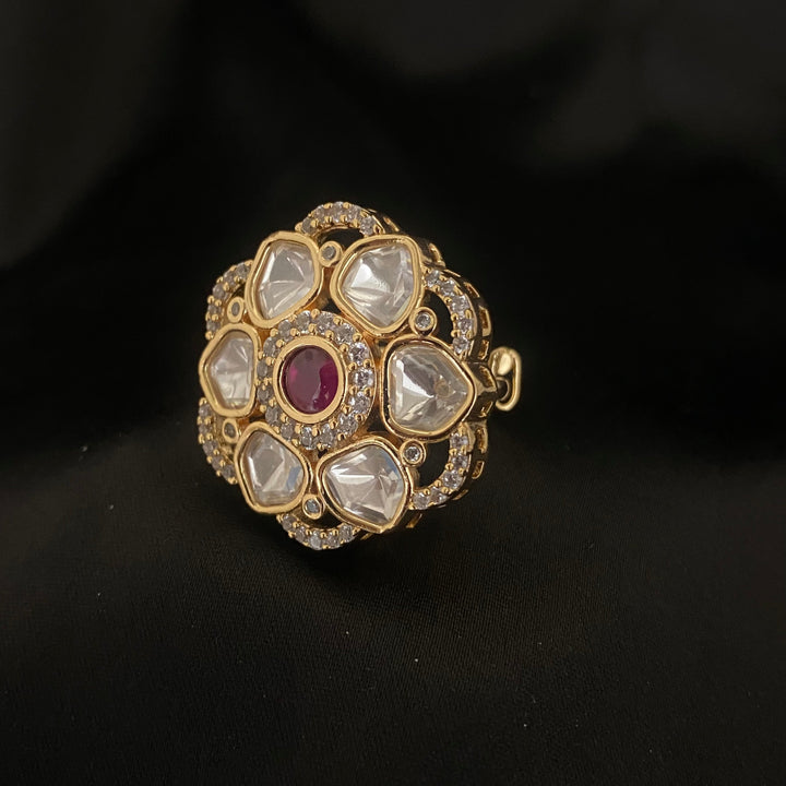 Kundan Polki Adjustable Ring