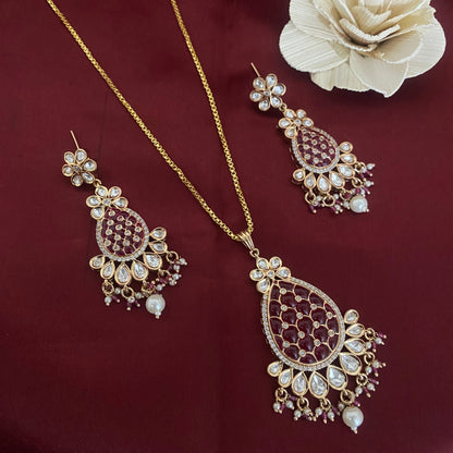 Bridle Kundan Polki Pendant Set
