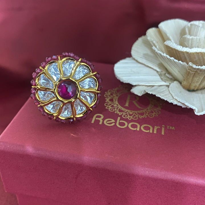 Single Color Stone Adjustable Ring