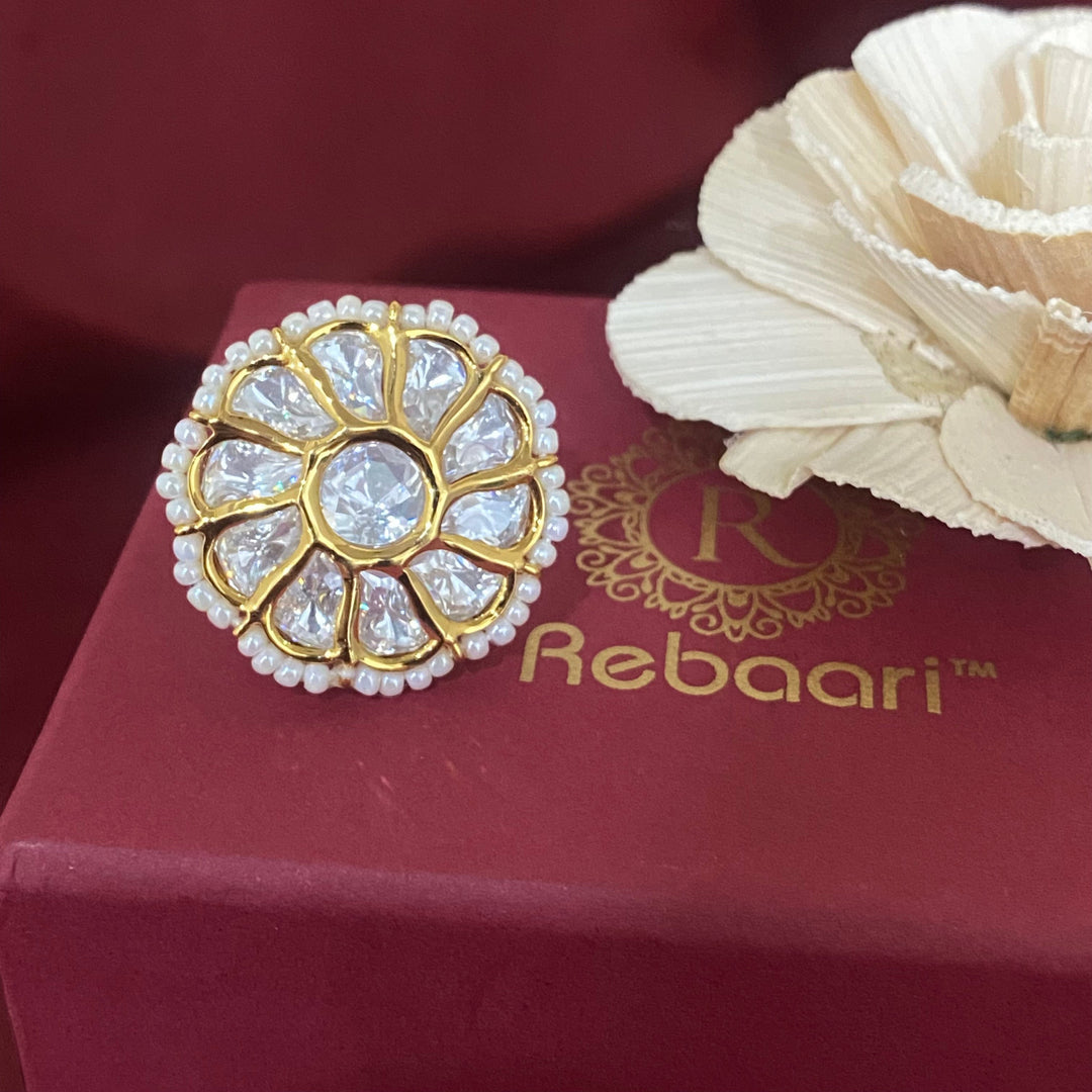 Single Color Stone Adjustable Ring