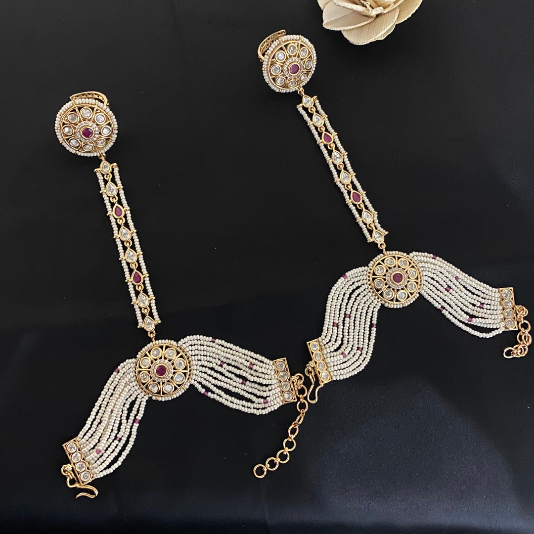 Elegant Kundan Polki Hathphool