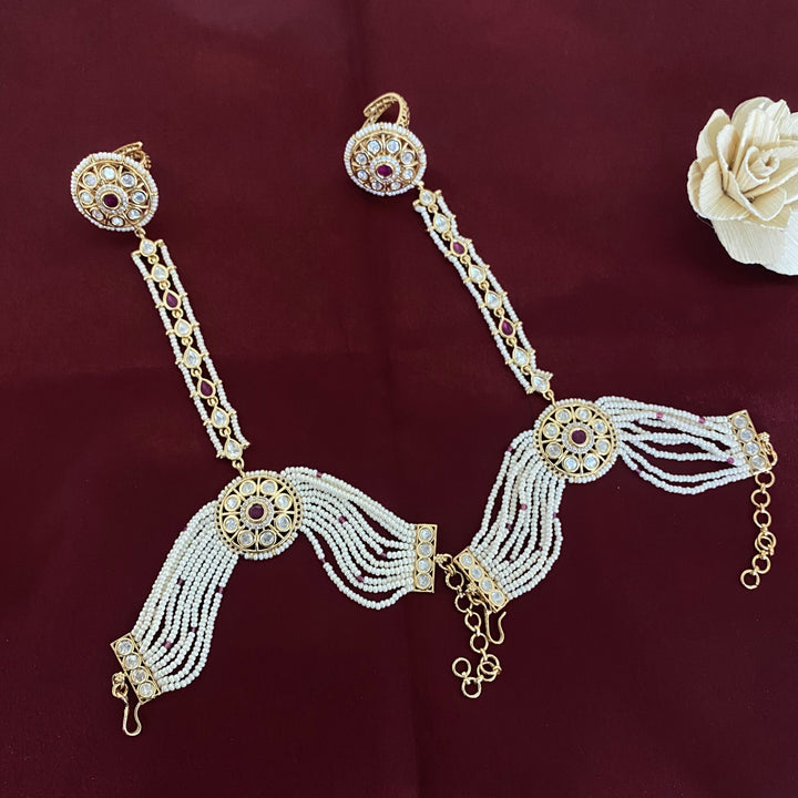 Elegant Kundan Polki Hathphool