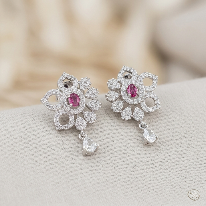 Flower Design Stud Earrings