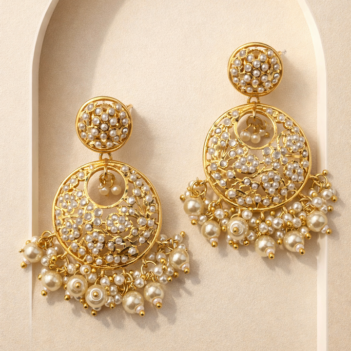 Delicate Jadaau Chandbali Earrings