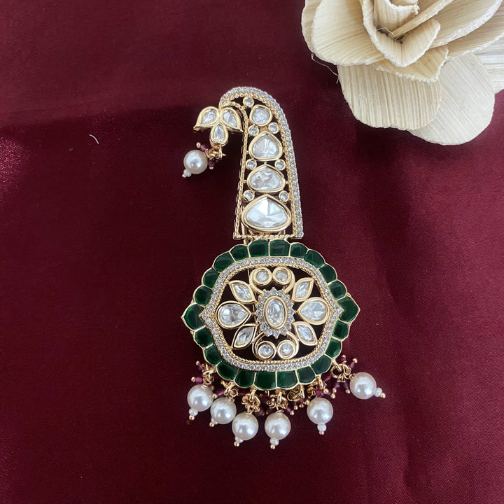 Indian Groom Wedding Kundan Green Kalangi for Men