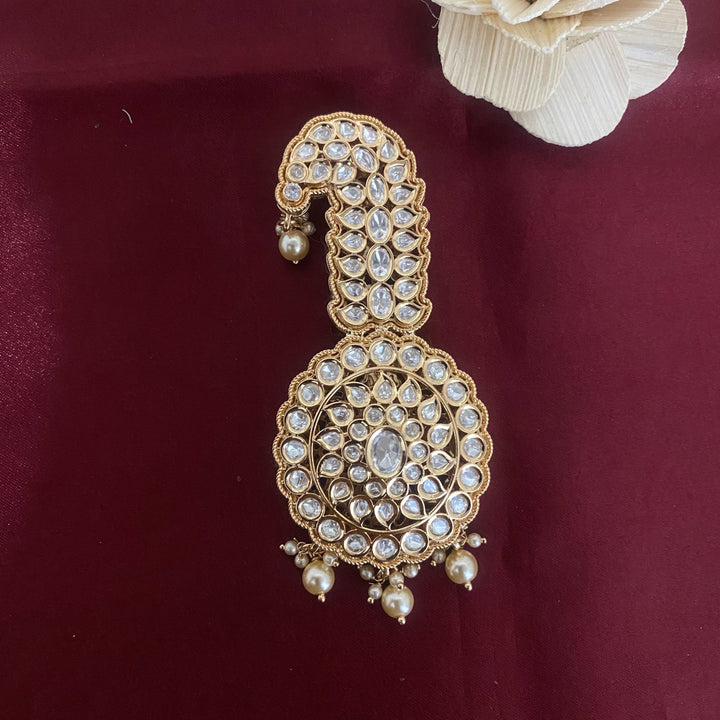 Pearl White Kundan Polki Kilangi for Men