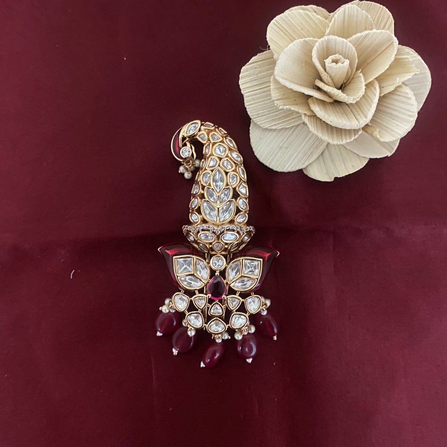 Royal Look Gold Plated Kundan Polki Kalangi for Men
