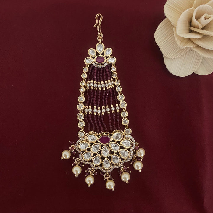 Ruby Kundan Polki Jhumar Passa