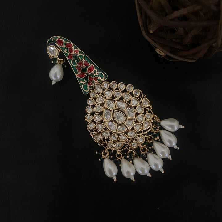 Traditional Indian Turban Ornament Kundan Kalangi for Men