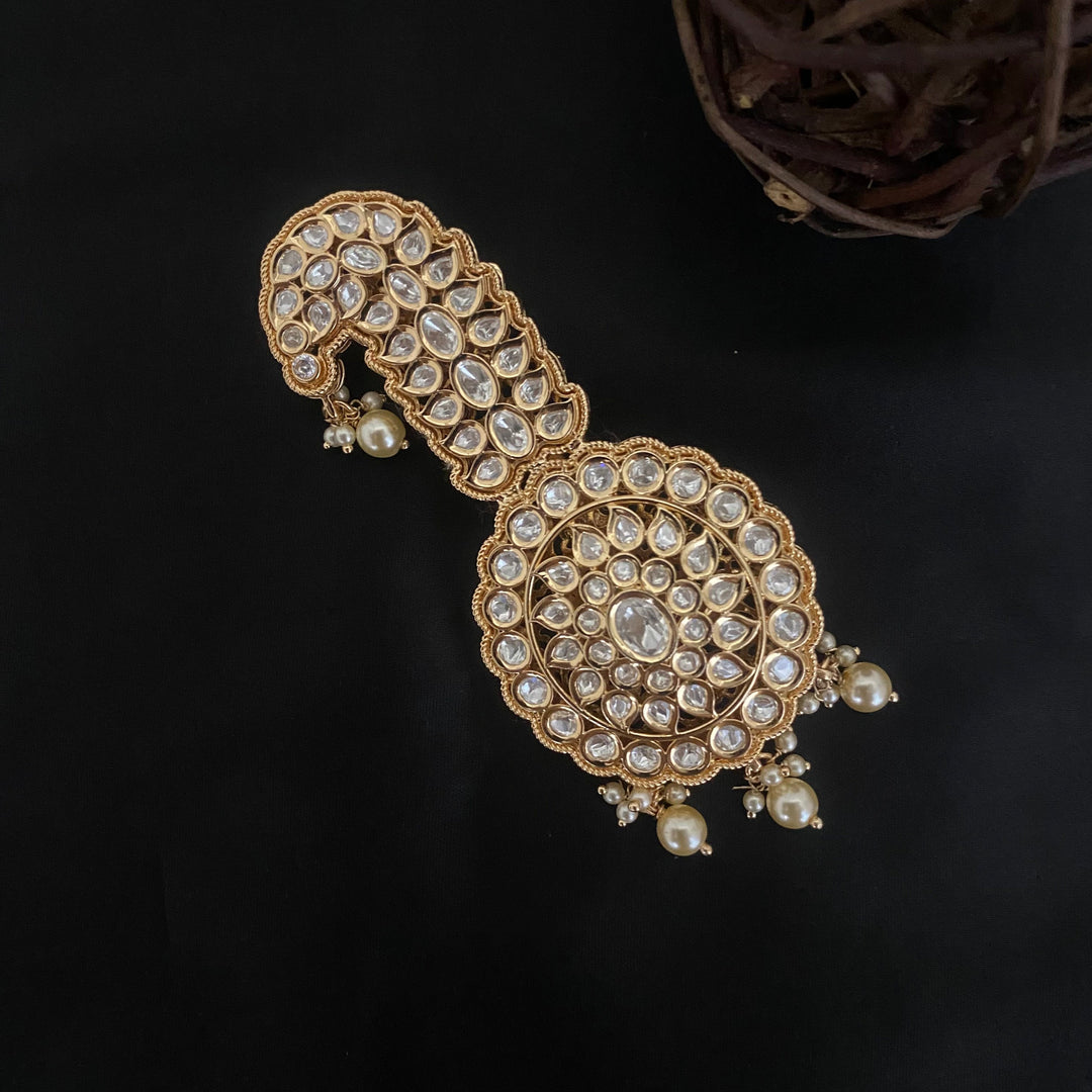 Pearl White Kundan Polki Kilangi for Men