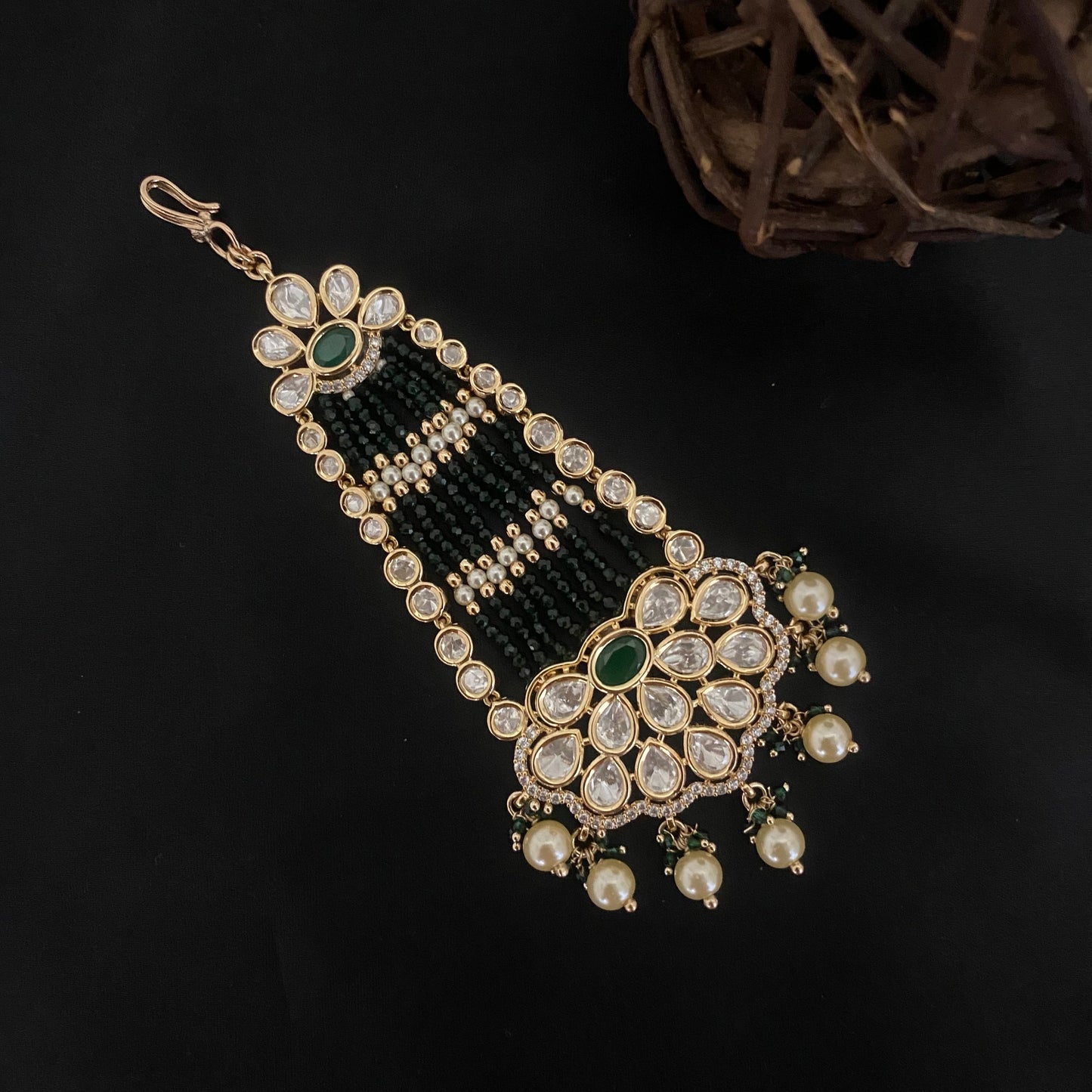 Bridle Kundan Polki Jhumar Passa