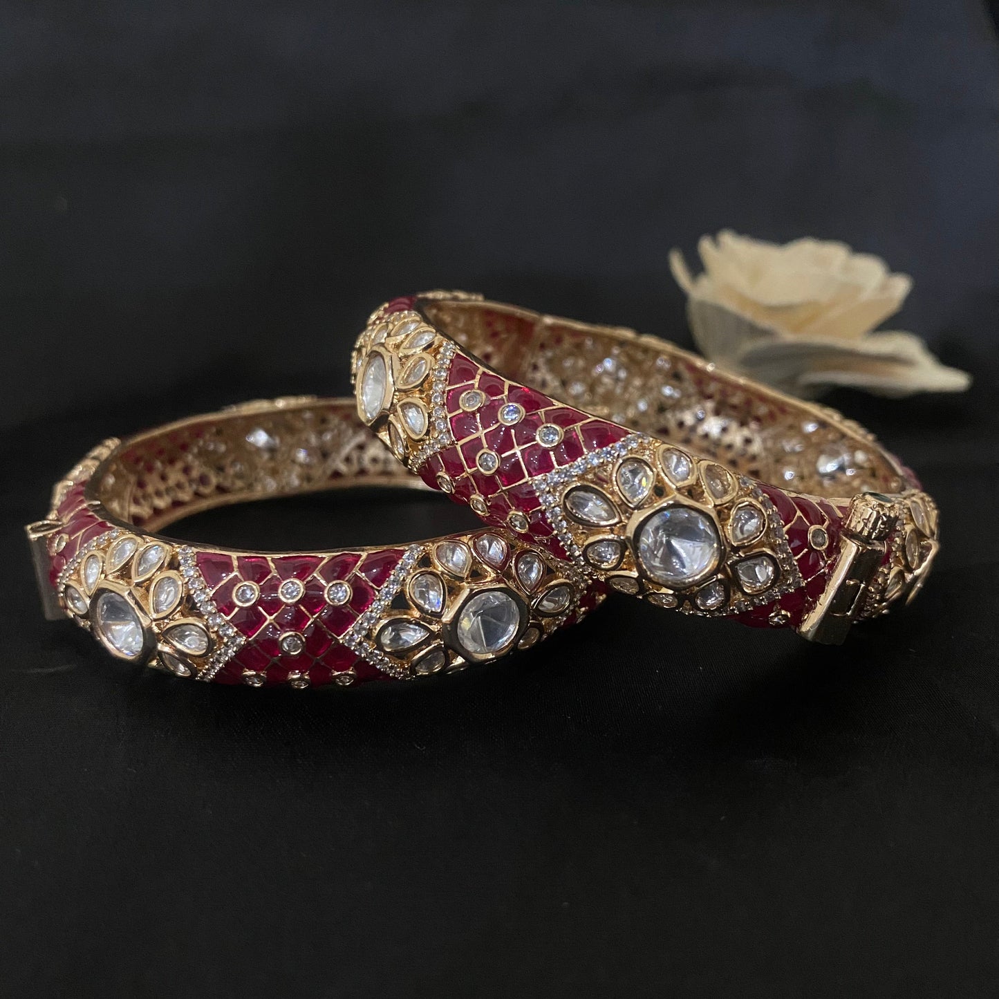 Meenakari Kundan Polki Bangles