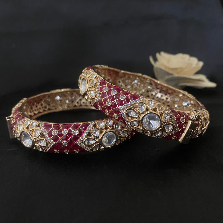 Meenakari Kundan Polki Bangles