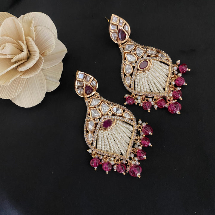 Traditional Kundan Polki Earrings